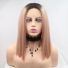 Carregar imagem no visualizador da galeria, 13*3&quot; Lace Front Wigs Synthetic Mid-length Straight 12&quot; 130% Density
