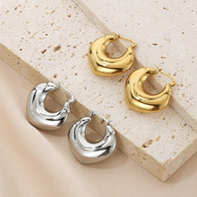 Carregar imagem no visualizador da galeria, Stainless Steel Hinged Hoop Earrings
