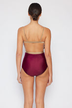 Load image into Gallery viewer, Marina West Swim Wave Break Contrast Trim One-Piece in Wine
