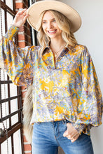 Load image into Gallery viewer, First Love Full Size Floral Lantern Sleeve Blouse
