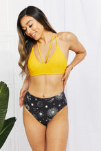 Load image into Gallery viewer, Tie Back Crisscross Bikini and Printed Swim Bottoms Set
