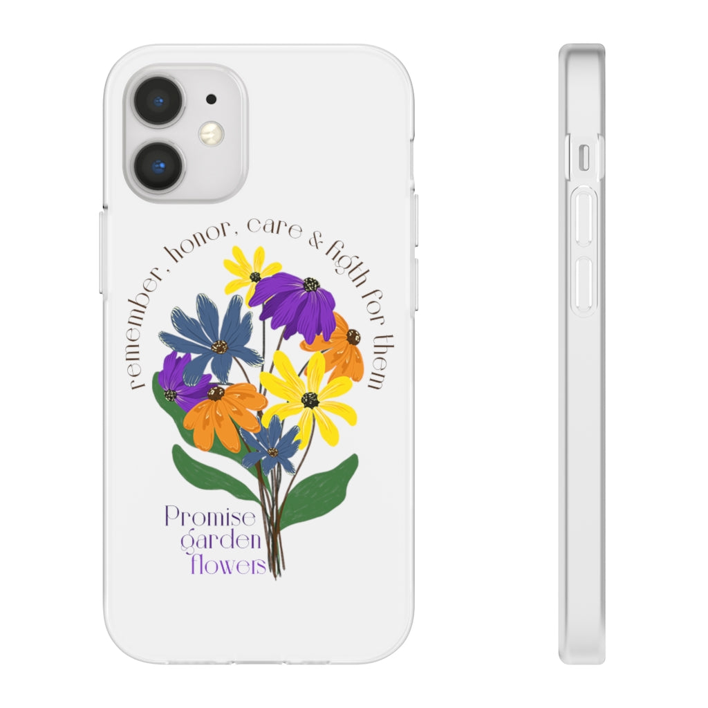 White Phone Case - Promise Garden Flowers