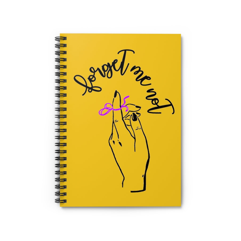 Yellow Spiral Notebook - Forget me (k)Not