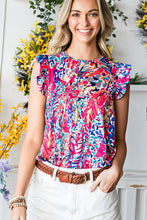 Load image into Gallery viewer, Abstract Print Ruffle Shoulder Top
