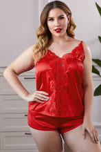 Carregar imagem no visualizador da galeria, Conjunto de shorts cami de cetim plus size
