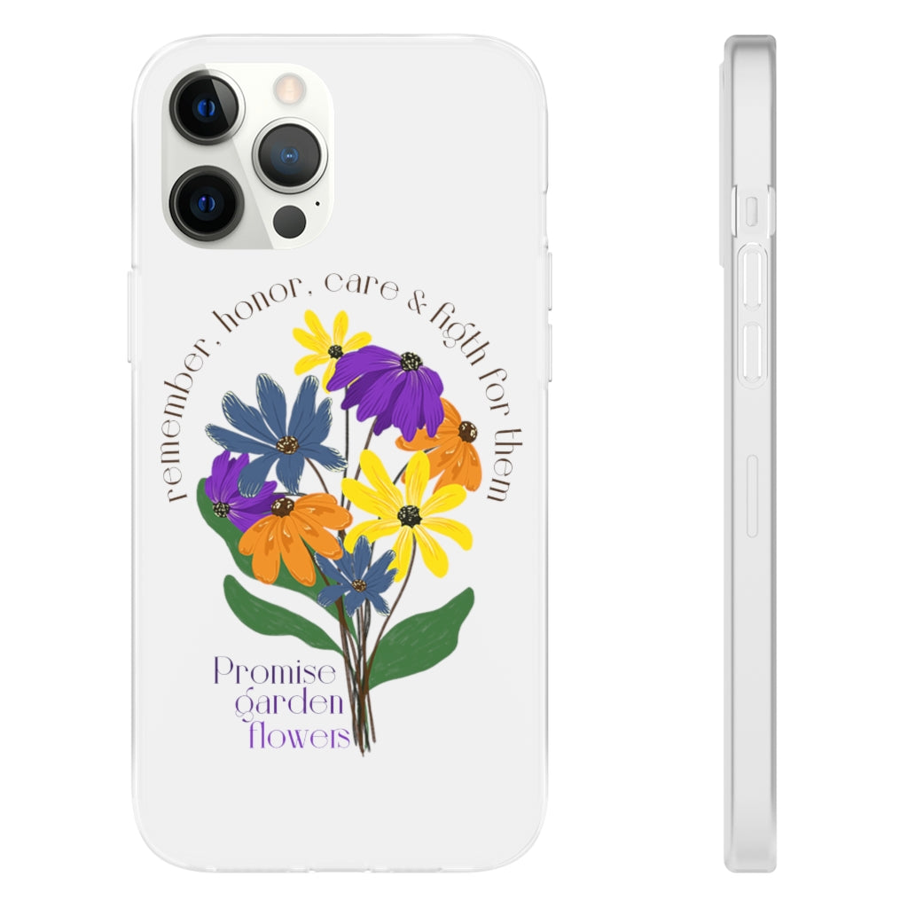 White Phone Case - Promise Garden Flowers