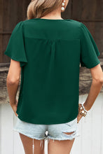 Load image into Gallery viewer, Buttoned Flutter Sleeve V-Neck Blouse
