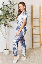 Carregar imagem no visualizador da galeria, Double Take Tie-Dye Tee and Drawstring Waist Joggers Lounge Set
