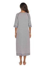 Load image into Gallery viewer, Zip Up Slit Round Neck Night Dress with Pockets
