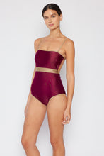 Load image into Gallery viewer, Marina West Swim Wave Break Contrast Trim One-Piece in Wine
