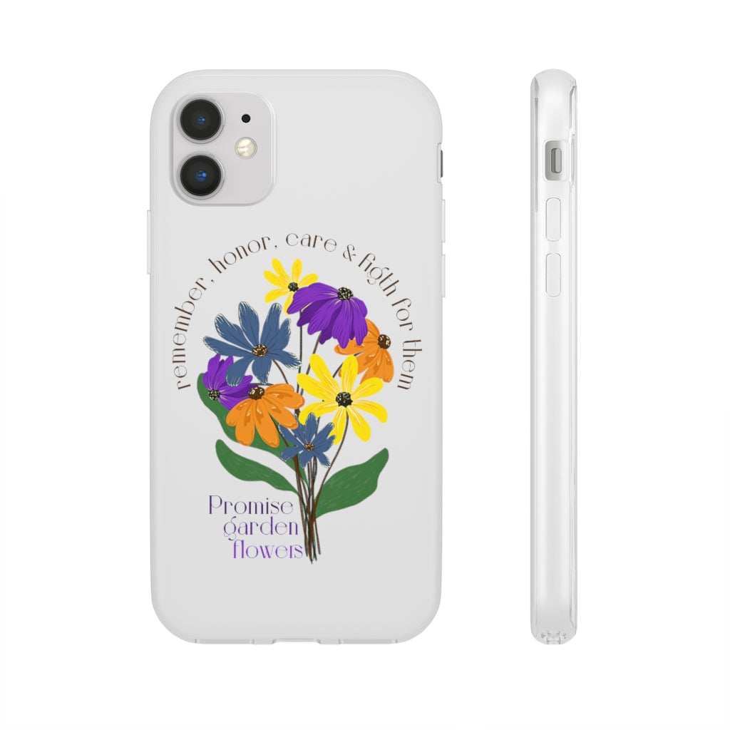 White Phone Case - Promise Garden Flowers