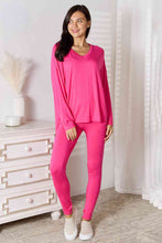 Carregar imagem no visualizador da galeria, Basic Bae Full Size V-Neck Soft Rayon Long Sleeve Top and Pants Lounge Set
