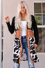 Load image into Gallery viewer, Printed Color Block Open Front Cardigan
