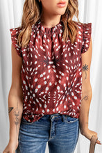 Load image into Gallery viewer, Printed Ruffle Shoulder Blouse
