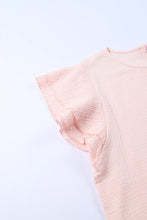 Load image into Gallery viewer, Textured Flutter Sleeve Keyhole Blouse
