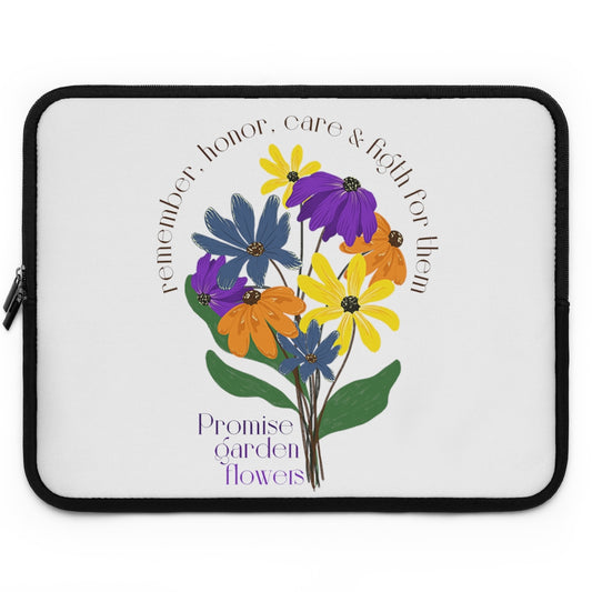 White Laptop Sleeve - Promise Garden Flowers