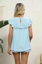 Load image into Gallery viewer, Spliced Lace Ruffled Blouse
