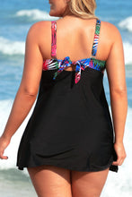 Load image into Gallery viewer, Plus Size Botanical Print Two-Tone Two-Piece Swimsuit
