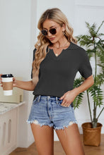 Load image into Gallery viewer, Johnny Collar Short Sleeve Knit Top
