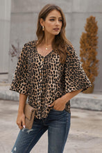 Load image into Gallery viewer, Printed Button Front Flare Sleeve Blouse
