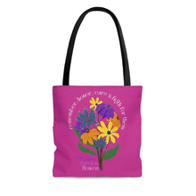 Load image into Gallery viewer, Pink Tote Bag - Promise Garden Flowers
