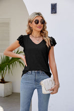 Load image into Gallery viewer, Smocked Flutter Sleeve V-Neck Top
