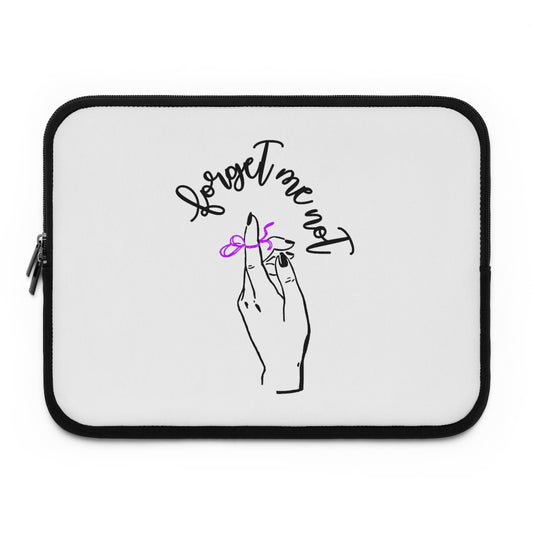 White Laptop Sleeve - Forget me (k)Not