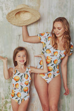 Load image into Gallery viewer, Marina West Swim Salty Air Puff Sleeve One-Piece in Citrus Orange
