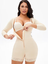 Carregar imagem no visualizador da galeria, Full Size Zip Up Lace Detail Long Sleeve Shapewear
