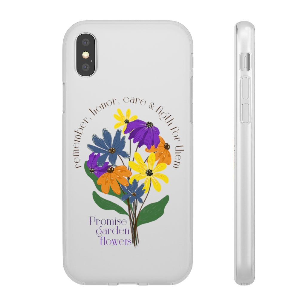 White Phone Case - Promise Garden Flowers