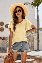 Load image into Gallery viewer, Eyelet Flutter Sleeve Short Sleeve Top
