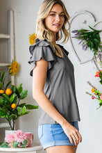 Load image into Gallery viewer, Layered Flutter Sleeve Round Neck Top
