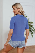 Load image into Gallery viewer, Johnny Collar Short Sleeve Knit Top
