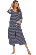 Carregar imagem no visualizador da galeria, Round Neck Three-Quarter Sleeve Midi Night Dress
