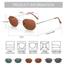 Carregar imagem no visualizador da galeria, ZENOTTIC Small Octagonal Polarized Sunglasses for Women Men Hippie Metal Frame Retro Rectangle Sun Glasses
