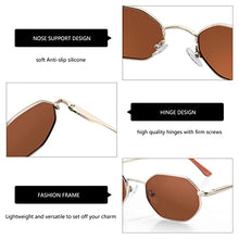 Carregar imagem no visualizador da galeria, ZENOTTIC Small Octagonal Polarized Sunglasses for Women Men Hippie Metal Frame Retro Rectangle Sun Glasses
