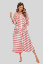 Carregar imagem no visualizador da galeria, Round Neck Three-Quarter Sleeve Midi Night Dress
