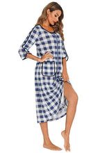 Carregar imagem no visualizador da galeria, Round Neck Three-Quarter Sleeve Midi Night Dress
