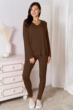 Carregar imagem no visualizador da galeria, Basic Bae Full Size V-Neck Soft Rayon Long Sleeve Top and Pants Lounge Set
