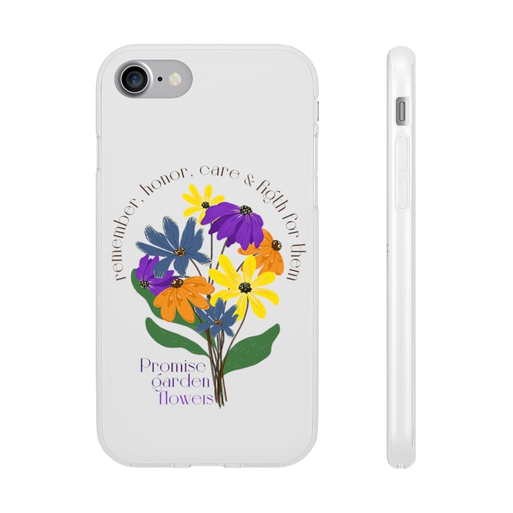 White Phone Case - Promise Garden Flowers