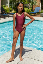 Load image into Gallery viewer, Marina West Swim Wave Break Contrast Trim One-Piece in Wine
