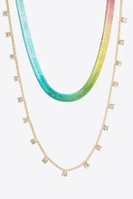 Load image into Gallery viewer, Gradient Herringbone Chain Double-Layered Necklace
