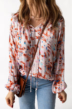 Load image into Gallery viewer, Printed Ruffled Balloon Sleeve Blouse
