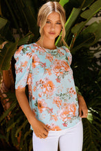 Load image into Gallery viewer, Summer Lover Floral Puff Sleeve Round Neck Blouse
