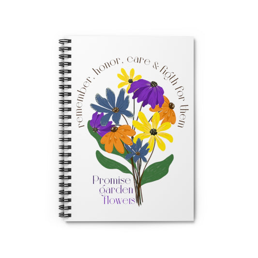 White Spiral Notebook - Promise Garden Flowers