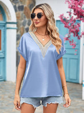 Load image into Gallery viewer, V-Neck Cuffed Blouse
