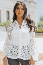 Load image into Gallery viewer, Button-Up Lace Collared Shirt
