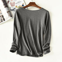 Load image into Gallery viewer, Lace Detail V-Neck Long Sleeve Lounge Top
