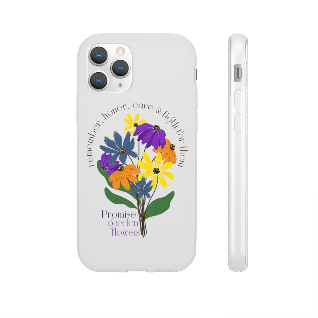 White Phone Case - Promise Garden Flowers