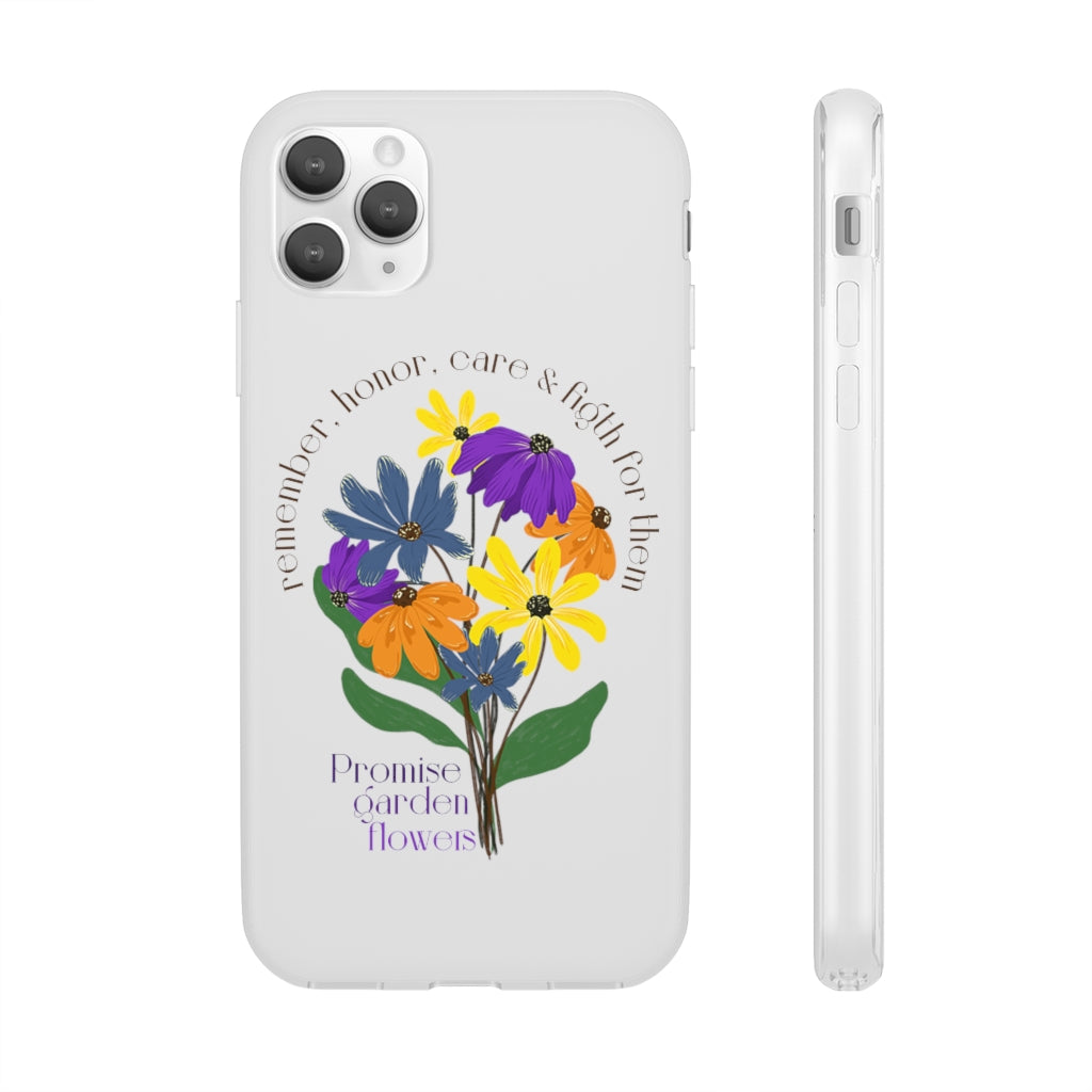 White Phone Case - Promise Garden Flowers